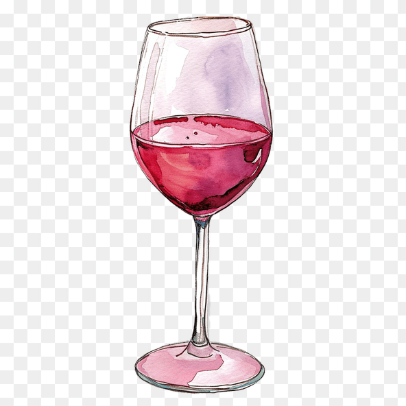 Watercolor Glass Red Wine Clipart