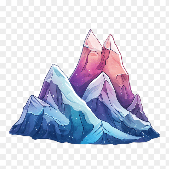 Watercolor Mountain Range Clipart
