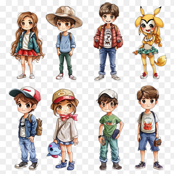 eight people clipart