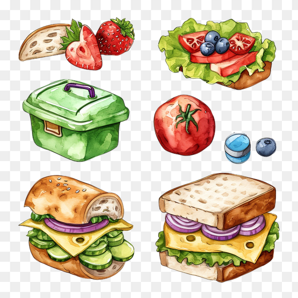 delicious lunch box clipart