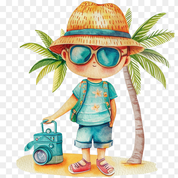 Cute Boy Traveler Clipart