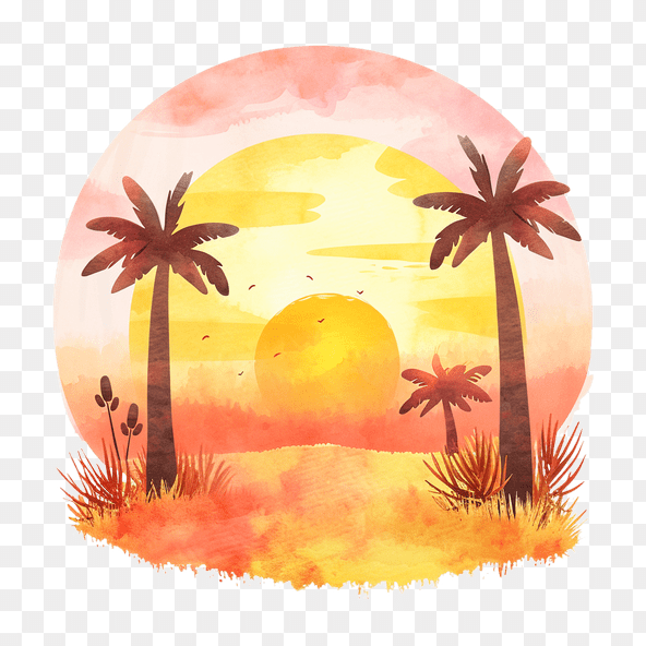 artistic sunset clipart