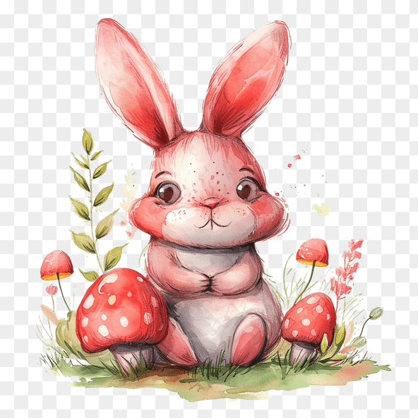 pink bunny clipart