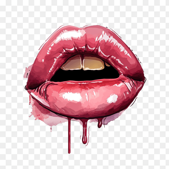 pink lips art clipart