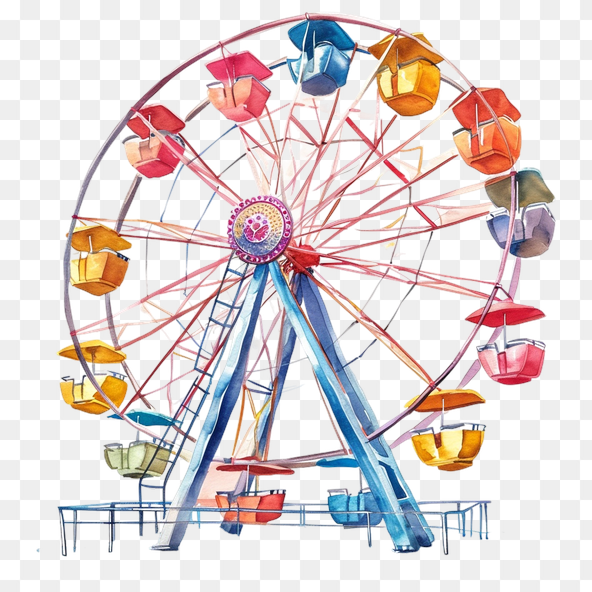 Colorful Ferris Wheel Clipart