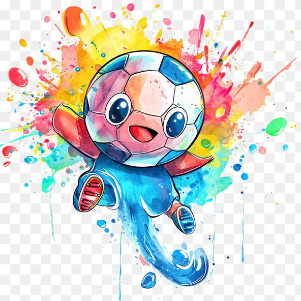 Cute Soccer Ball Cartoon Character Clipart