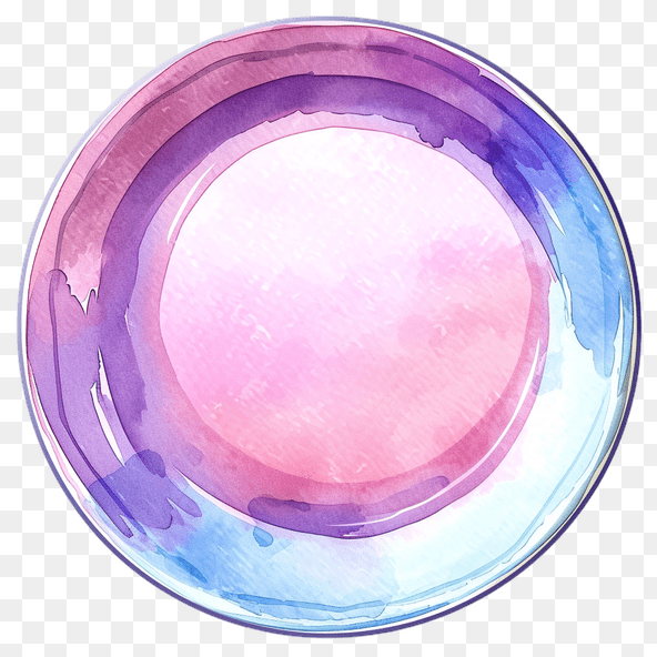 Pink Purple Blue Watercolor Circle Clipart