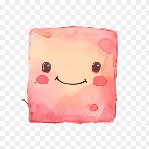 Cute Pink Square Watercolor Clipart