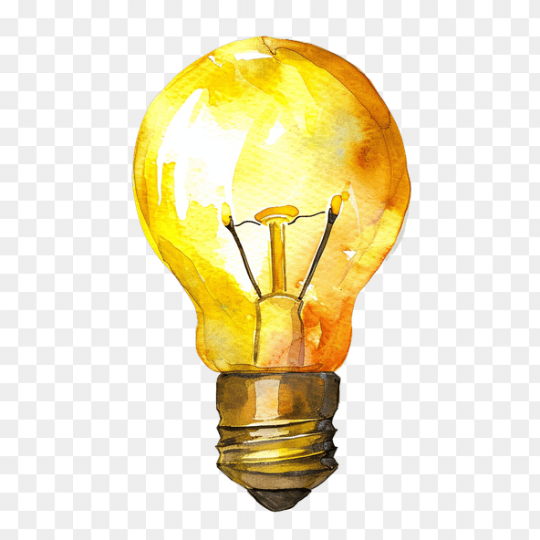 watercolor light bulb clipart