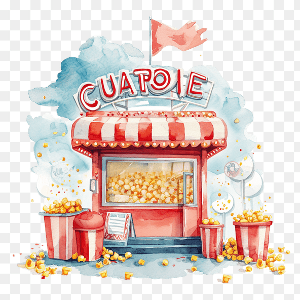 Popcorn stand clipart