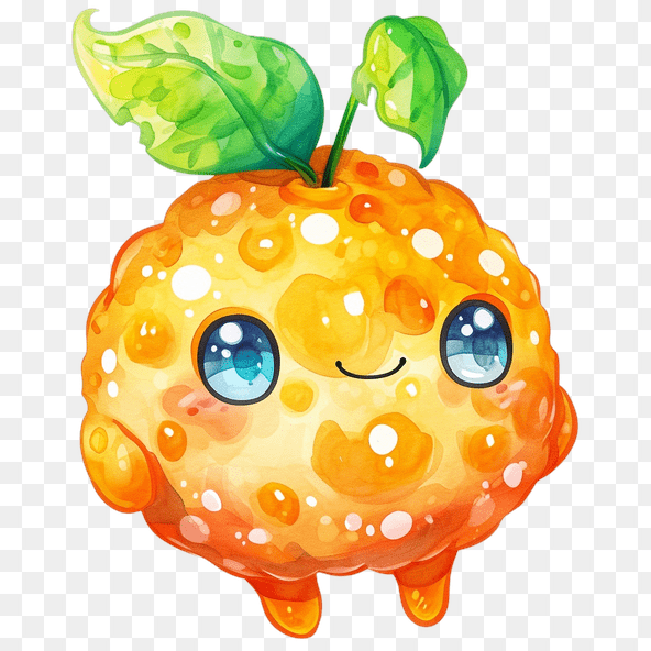 Cute Orange Cartoon Clipart