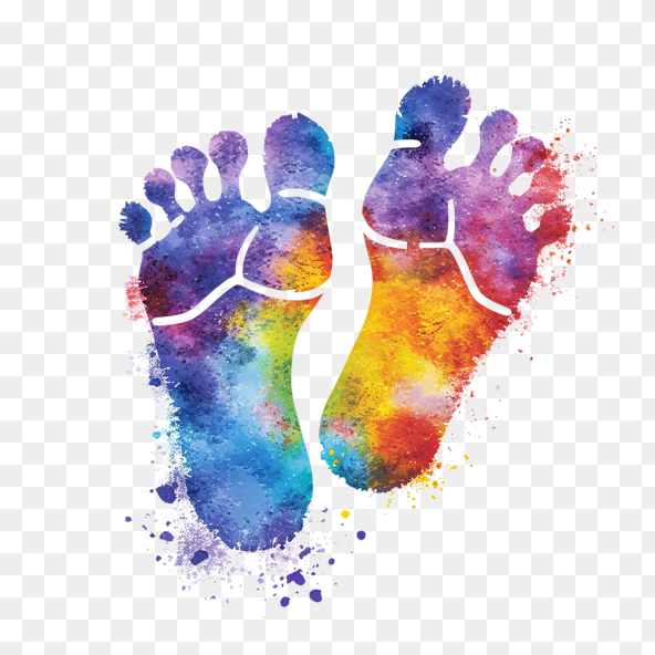 watercolor footprint clipart