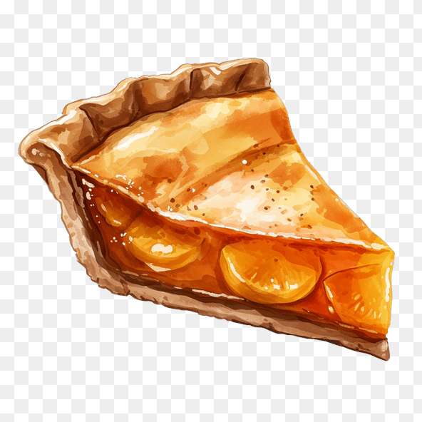 Watercolor Orange Pie Clipart