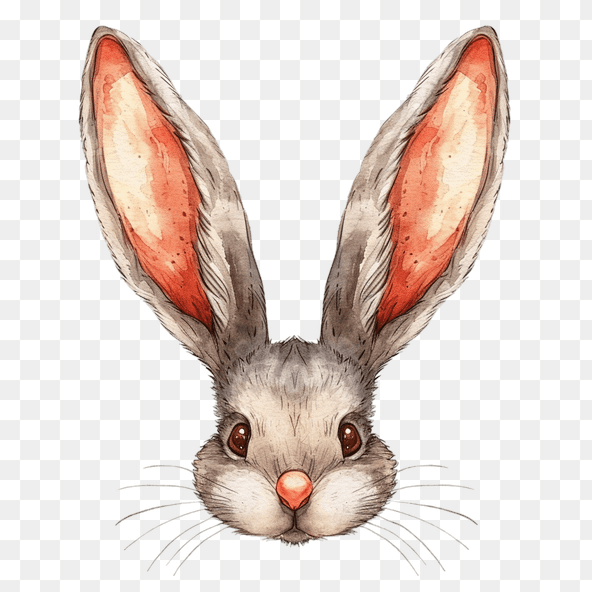 watercolor bunny ears clipart