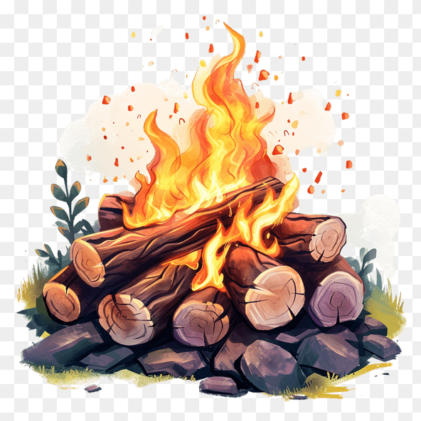 artistic campfire clipart