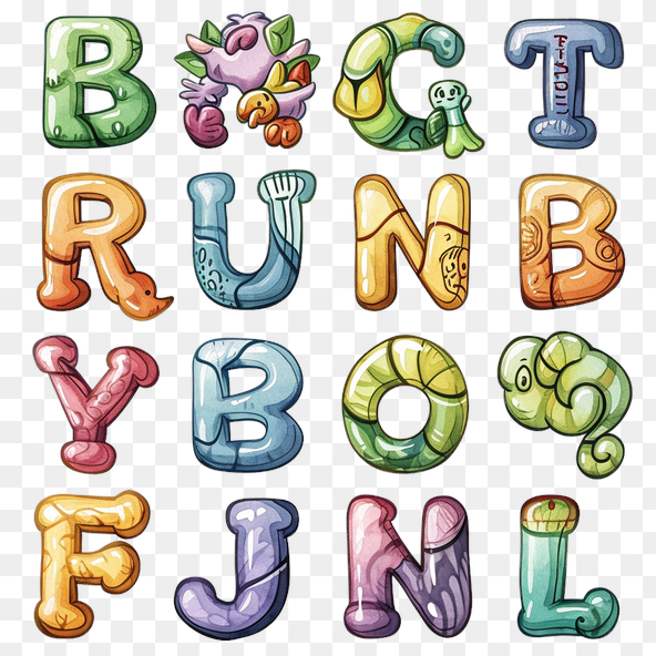 Watercolor Alphabet Clipart