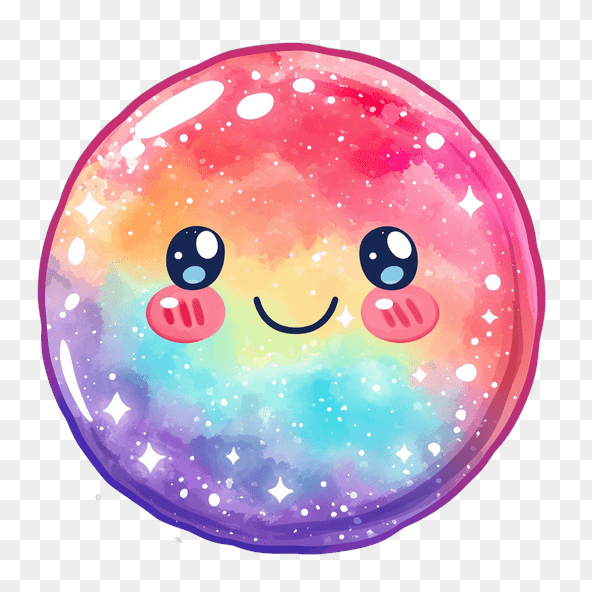 Cute Rainbow Galaxy Bubble Clipart