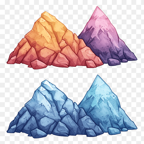 colorful cartoon mountains clipart