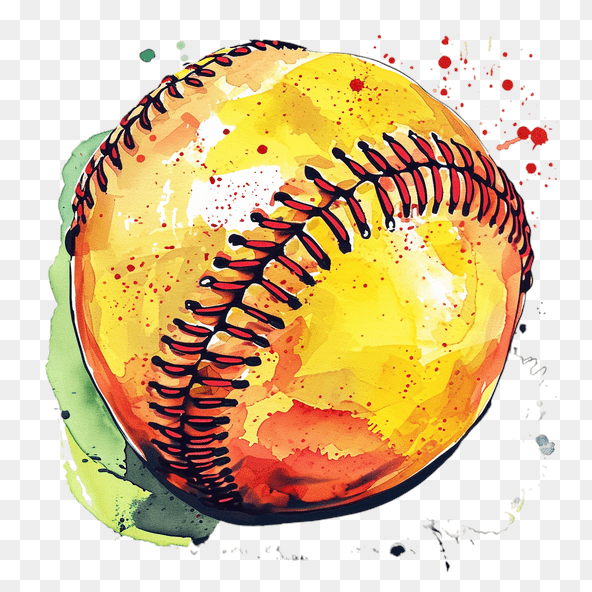 Watercolor Softball Clipart