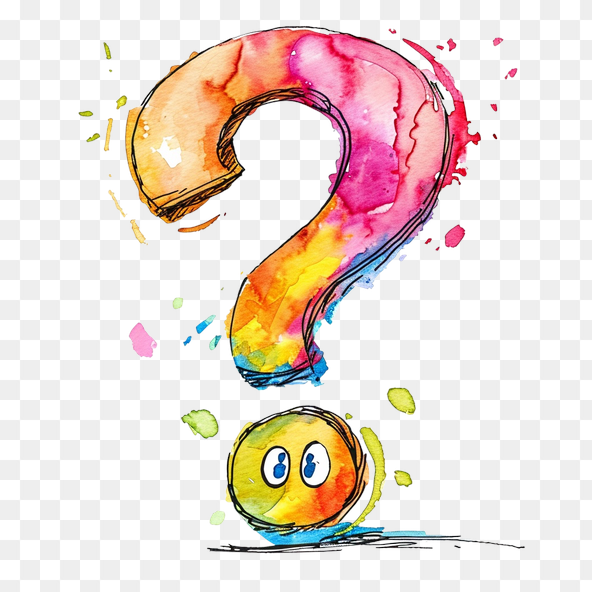 Colorful Watercolor Question Mark Clipart