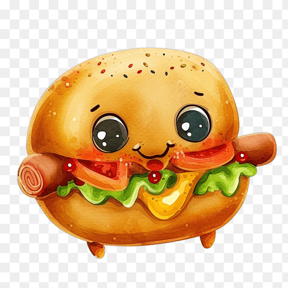 kawaii burger clipart