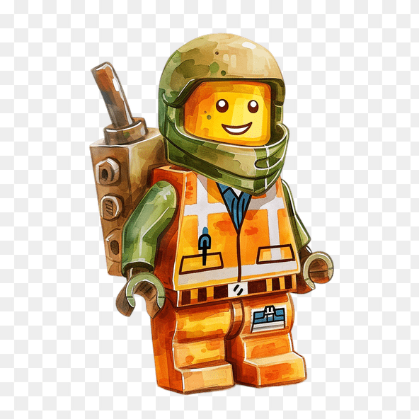 Lego Minifigure Watercolor Painting