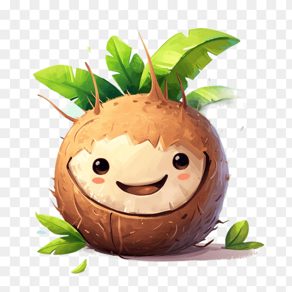 coconut character clipart