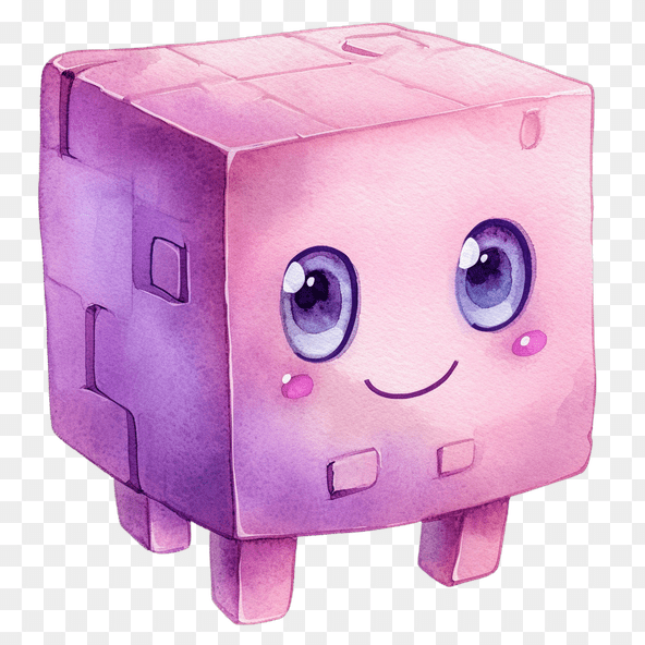 cute watercolor cube clipart