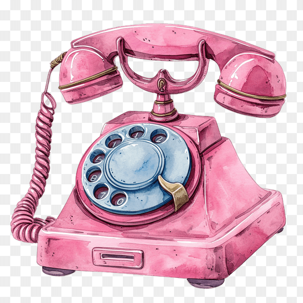 pink phone clipart