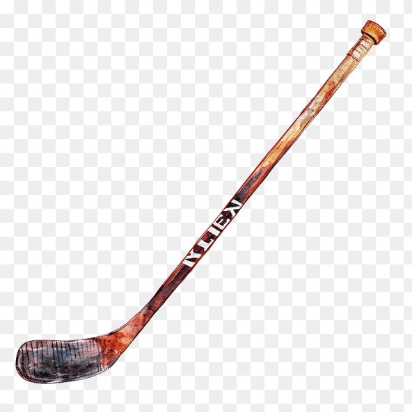 watercolor Hockey stick clipart