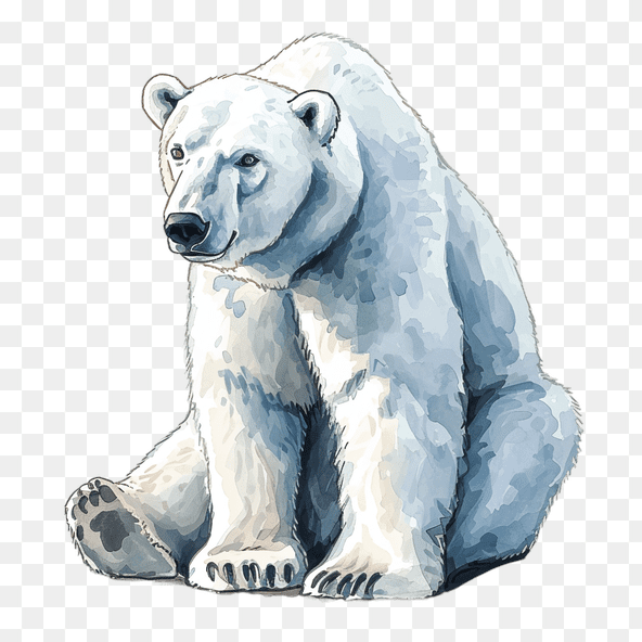 winter polar bear clipart