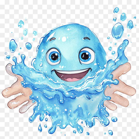 Happy Water Drop Clipart