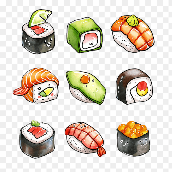 cute sushi clipart