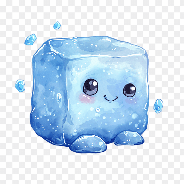Cute Cartoon Ice Cube Clipart