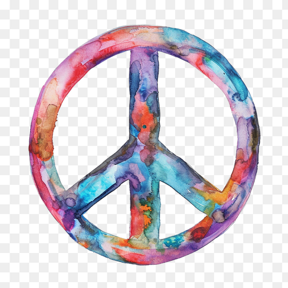 watercolor peace sign clipart