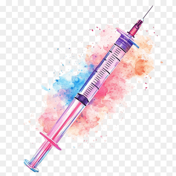 Medical Syringe Watercolor Clipart