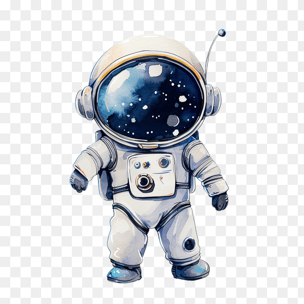 Cute Watercolor Astronaut Clipart