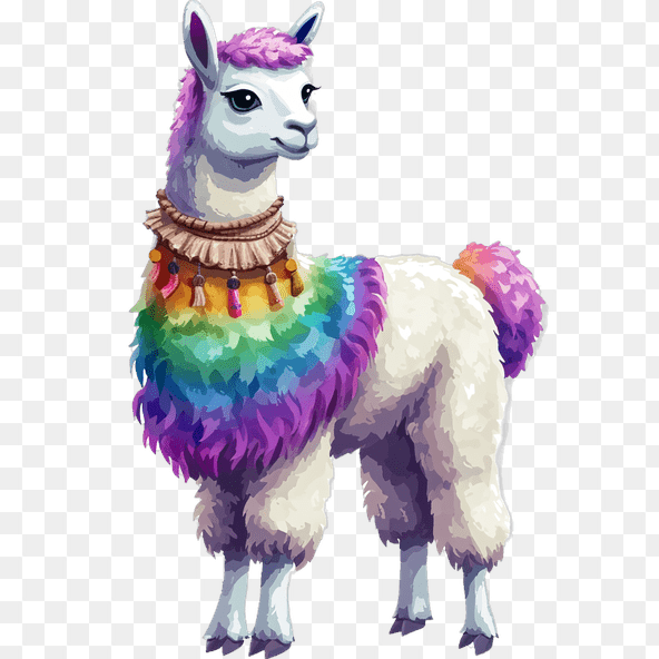 rainbow llama clipart