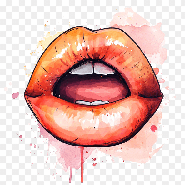 watercolor lips clipart