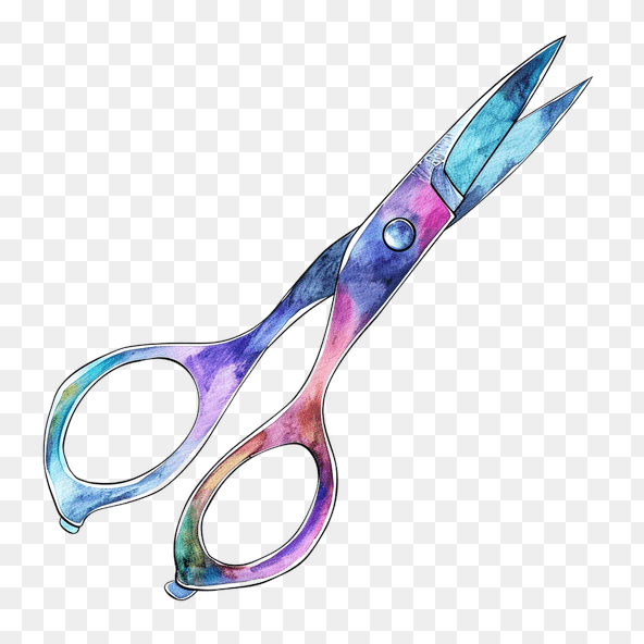 watercolor sewing scissors clipart