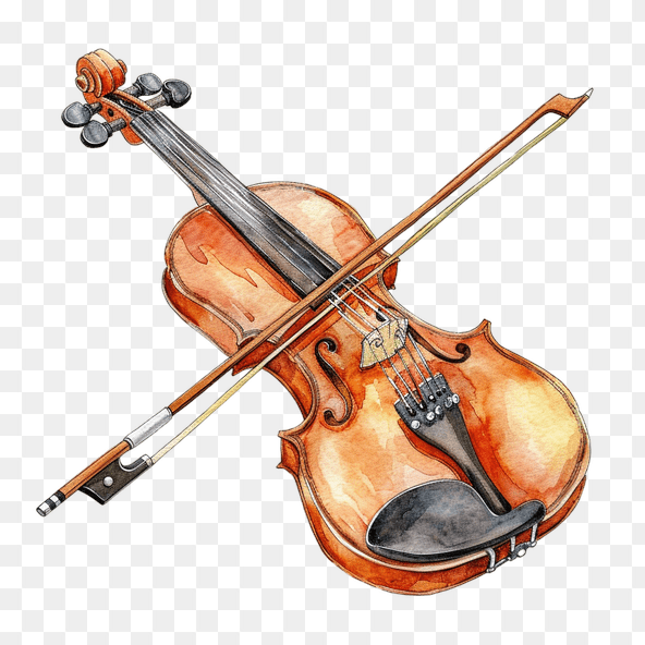 violin watercolor clipart