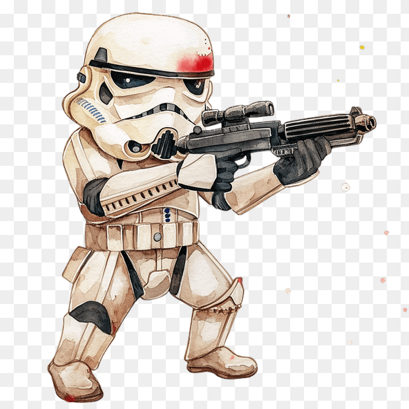 Cute Watercolor Stormtrooper Clipart
