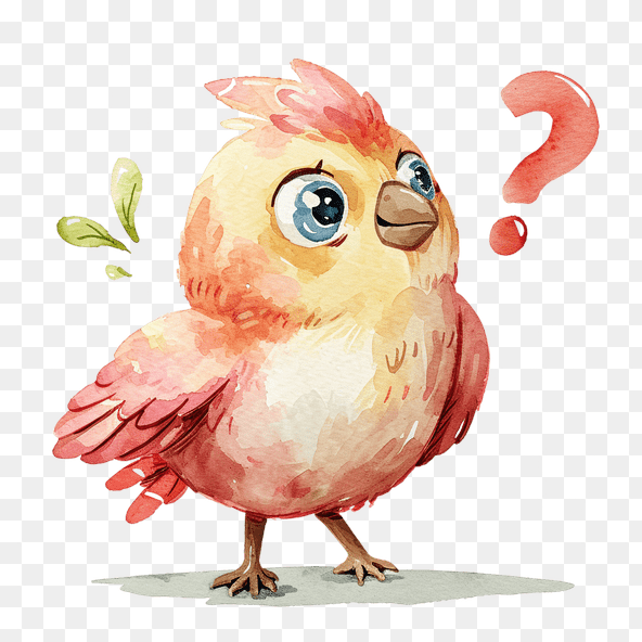 Curious Watercolor Bird Clipart