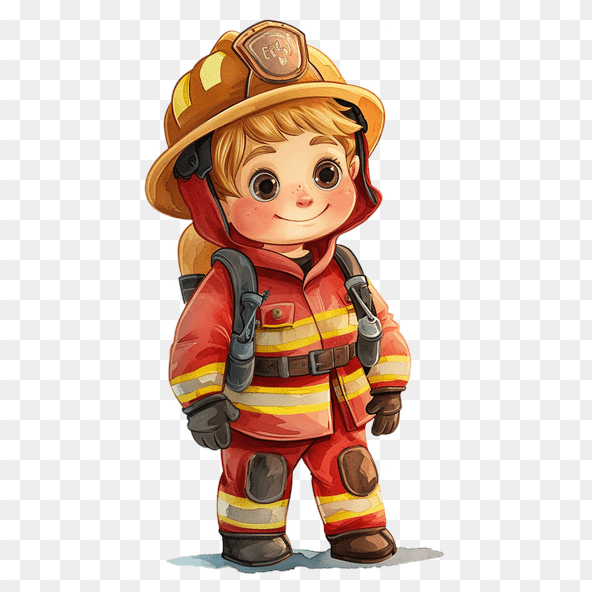 Cute Firefighter Boy Clipart