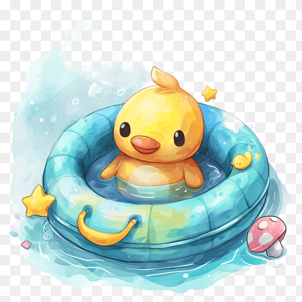 cute duck float clipart