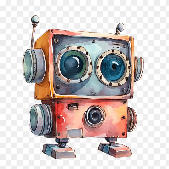Baby Watercolor Robot Clipart
