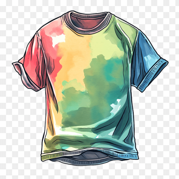 Tie Dye Rainbow T-Shirt Clipart