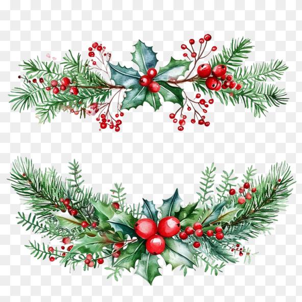 double christmas garland clipart