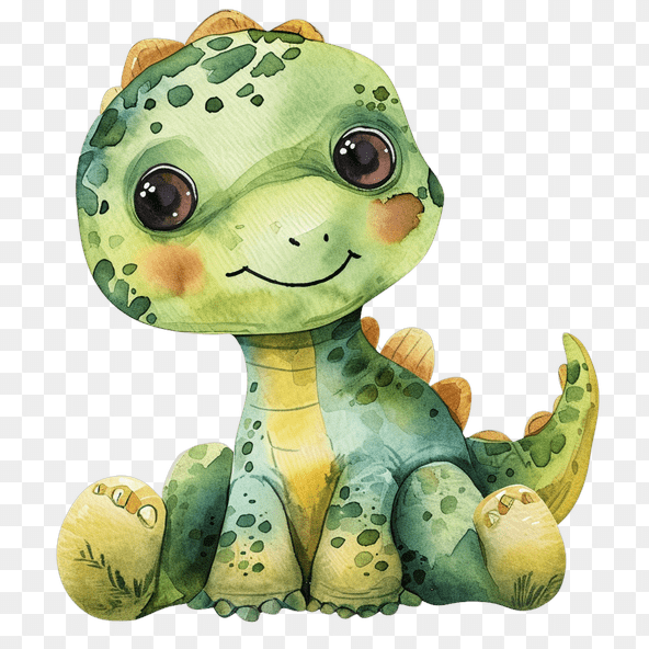 Cute watercolor dinosaur clipart