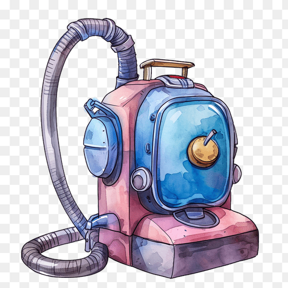 retro futuristic vacuum cleaner clipart